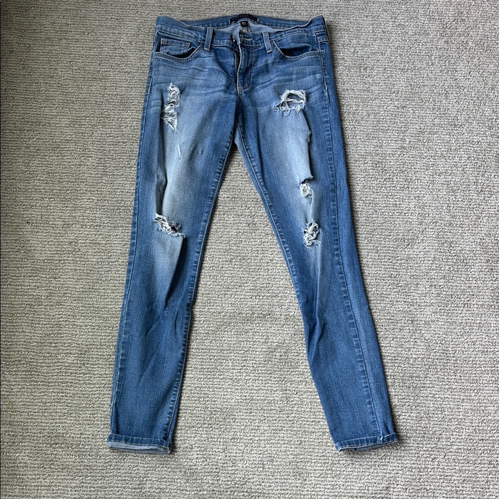 Women's Distressed Blue Jeans